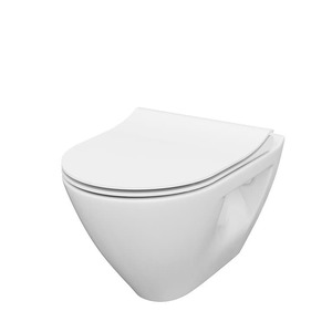 Wc soft close ülőkével felakasztható Cersanit Mille  fehér színben fényes felülettel  hátsó kifolyással S701-454