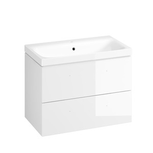 Fürdőszobaszekrény mosdóval Cersanit Medley 80x61,5x45 cm fehér lesk S801-351-DSM