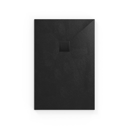 Zuhanytálca négyszögletes SAT Alek 120x80 cm öntött márvány fekete SATALEK12080
