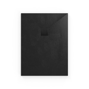 Zuhanytálca négyszögletes SAT Alek 120x90 cm öntött márvány fekete SATALEK12090