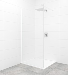 Walk-in zuhanyparaván Walk-In / ajtó 100 cm SAT Walk-in fehér profil színben SATBWI100PRB