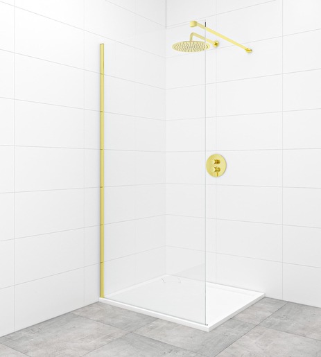 Walk-in zuhanyparaván Walk-In / ajtó 100 cm SAT Walk-in aranyfényű profil színben SATBWI100PRZ