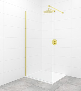 Walk-in zuhanyparaván Walk-In / ajtó 140 cm SAT Walk-in aranyfényű profil színben SATBWI140PRZ