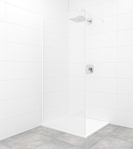 Walk-in zuhanyparaván Walk-In / ajtó 90 cm SAT Walk-in fehér profil színben SATBWI90PRB