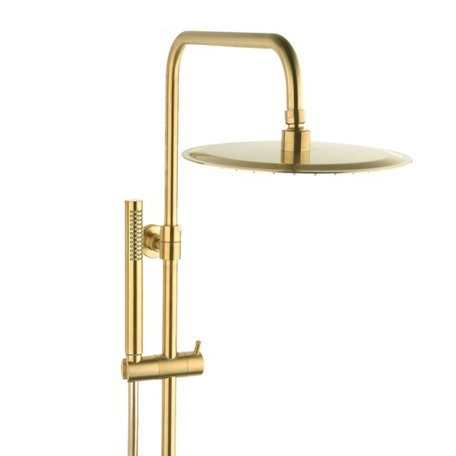 Zuhanyrendszer SAT DARK a falra termosztatikus csapteleppel csiszolt arany SATDASSTKBZ