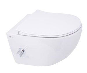 Az Infinitio sorozatban olyan pultos mosdókat és WC-ket találhat, amelyek biztosan megragadják a tekintetét, mint például ez az elegáns, lekerekített kialakítású, falra akasztható WC bidé funkcióval. A csomag része egy softclose ülőke. A WC rejtett szerelvénnyel és hátsó hulladékkal rendelkezik, öblítőáramkör nélkül. Öblítési térfogat 3/6 liter. A bidé működéséhez nincs szükség elektromos áramra.