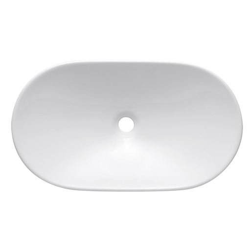 Mosdó lapra SAT Infinitio 61,5x36 cm fehér színben fényes felülettel csaptelep nyílás nélkül SATINF61536