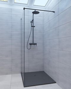 Zuhanyrendszer SAT a falra egykaros csapteleppel fekete SATSSPKC