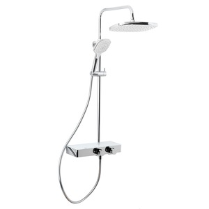 Zuhanyrendszer SAT termosztatikus csapteleppel fehér / króm SATSSTHP