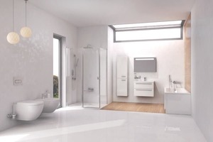 Fürdőszobaszekrény magas Ravak Chrome 39x150x29 cm cappuccino/fehér lesk X000000967