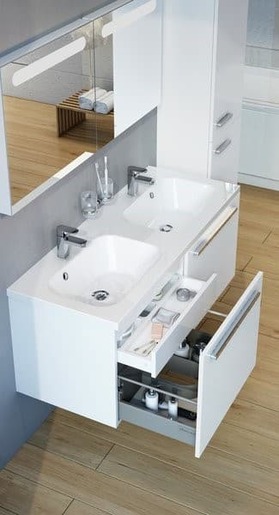 Fürdőszobaszekrény mosdó alá Ravak Chrome 120x49x47 cm cappuccino/fehér lesk X000000964
