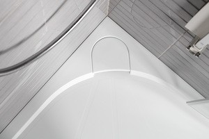 Zuhanytálca negyedkörös SAT 80x80 cm öntött márvány fehér SIKOLIMCC80S