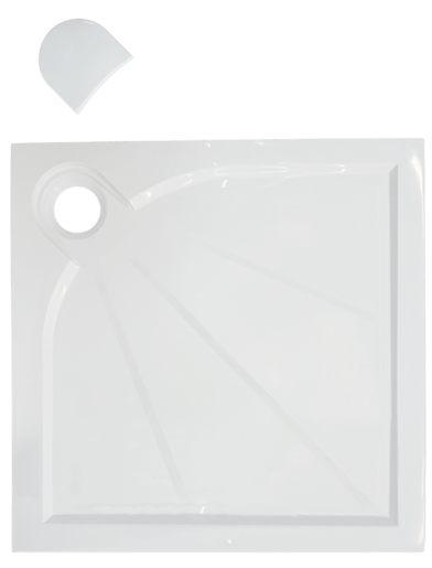 Zuhanytálca négyzet SAT 90x90 cm öntött márvány fehér SIKOLIMCC90Q
