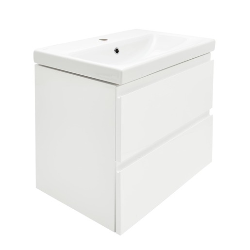 Fürdőszobaszekrény mosdóval Cersanit Dormo 60x62x37,5 cm fehér lesk SIKONCMO004BL