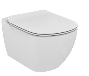 Falra szerelhető WC soft close ülőkével hátsó kifolyással öblítési kör nélkül. Kerámia ülőkével együtt Takarékos 3 / 4,5 literes öblítéssel. Rejtett rögzítés.