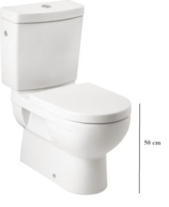 Álló kombinált WC ülőke nélkül vario kifolyással oldalsó feltöltéssel 3/8 " és mélyöblítéssel. Kerámia