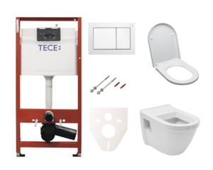 Kedvező árú TECE falra szerelhető WC készlet könnyű falakhoz / fal előtti beépítéshez + WC Vitra Integra incl. ülések SIKOTSV0