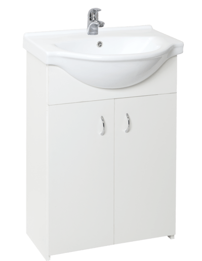 Fürdőszobaszekrény mosdóval Multi Simple 55,5x85x42,4 cm fehér mat SIMPLE55WH