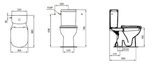 Kombinált wc Ideal Standard Tempo alsó kifolyással T331301