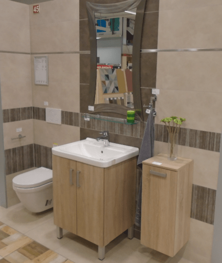 Fürdőszobaszekrény mosdóval Naturel Vario 65x88,5x48,5 cm tölgyfa bardolino VARIO65DBDB