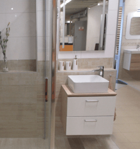 Fürdőszobaszekrény mosdó alá Naturel Vario Dekor 54x51x45 cm fehér lesk VARIODESK60ZDBBL
