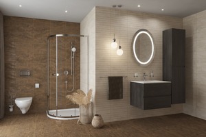 Fürdőszobaszekrény mosdóval Naturel Verona 66x51,2x52,5 cm sötét fa VERONA66BMTD