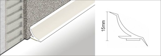 Kádszegély PVC Profil-EU fehér hosszúság 250 cm magasság 15 mm VRDP