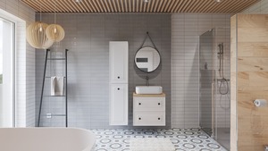 Fürdőszoba szekrény a mosogató alatt Salgar Renoir 80x58x46 cm fehér pamut mat RENOIR80BM