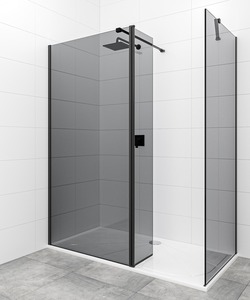 Walk-in zuhanyparaván SAT Walk-in 200 cm fekete SATBWI11090KSROPRC