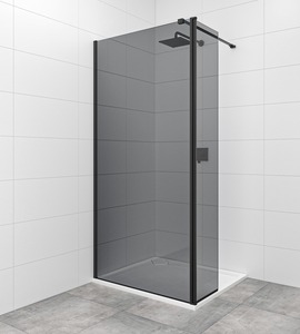Walk-in zuhanyparaván SAT Walk-in 200 cm fekete SATBWI110KSPRCROZC