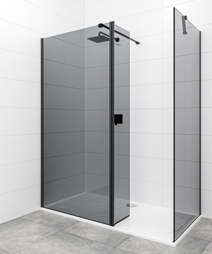 Walk-in zuhanyparaván SAT Walk-in 200 cm fekete SATBWI11090KSROPRC