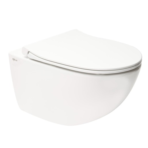 Az Infinitio sorozatban olyan pultos mosdókat és WC-ket találhat, amelyek biztosan megragadják a tekintetét, mint például ez az elegáns, lekerekített kialakítású, falra akasztható WC. Softclose ülést tartalmaz. A WC rejtett szerelvénnyel és hátsó hulladékkal rendelkezik, öblítőáramkör nélkül. Öblítési térfogat 3/6 liter.